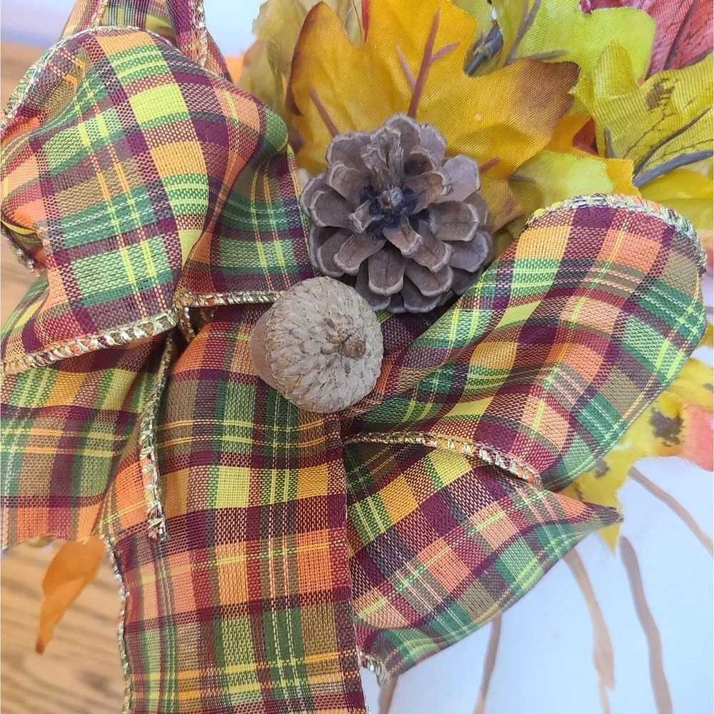 Handcrafted Floral Pumpkin Arrangement Centerpiece Autumn Harvest Thanksgiving